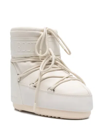 Moon Boot Iconic Ankle Boots With Distinctive Lacing System In Neutral