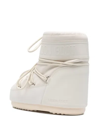 Moon Boot Iconic Ankle Boots With Distinctive Lacing System In Neutral