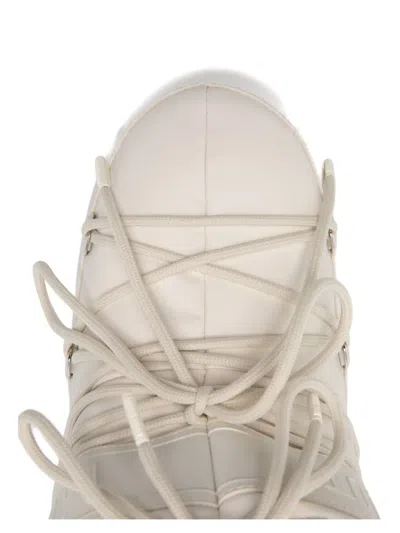 Moon Boot Iconic Ankle Boots With Distinctive Lacing System In Neutral