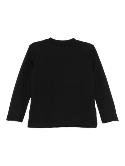 Msgm Black T-shirt For Babykids With Logo In Black