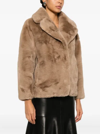 Jakke Rita Faux-fur Jacket In Neutral