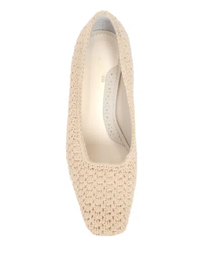 Sarah Chofakian 50mm Amaral Crochet Block-heel Pumps In Metallic