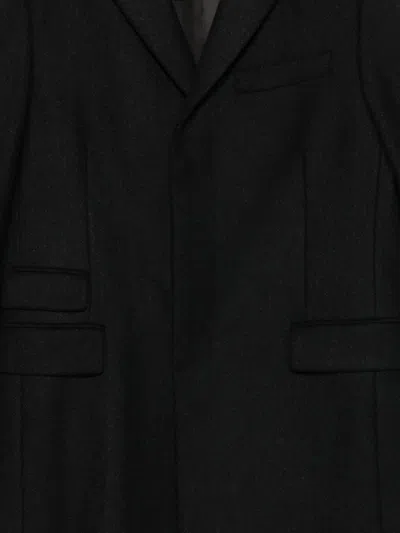 Prada Pocket Buttoned Coat In Gray