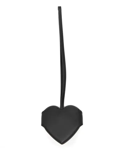 Ferragamo Heart Bag Charm In Black