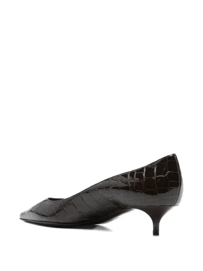 Jimmy Choo Amelia 35 Croc-effect Leather Pumps In Brown