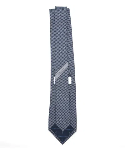 Ferragamo Patterned Tie In Blue