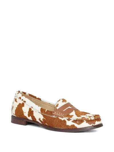 Sarah Chofakian Choux Animal-print Loafers In White