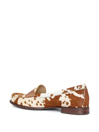 Sarah Chofakian Choux Animal-print Loafers In White