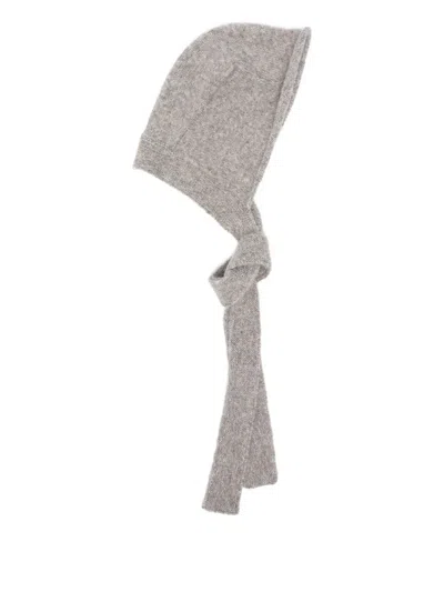 Studio Nicholson Drumm Knitted Hood In Gray