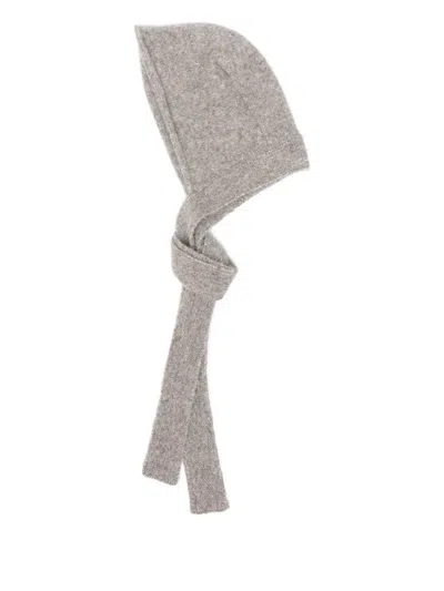 Studio Nicholson Drumm Knitted Hood In Gray
