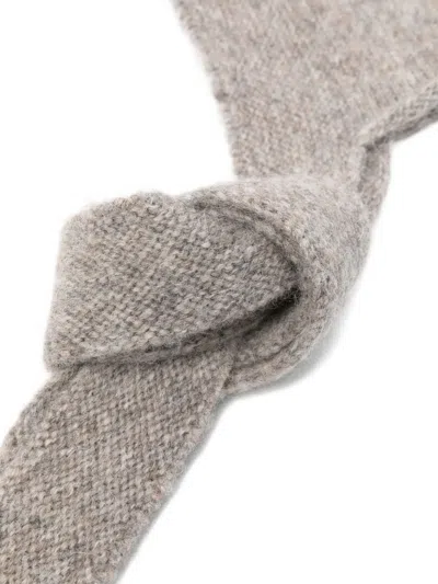 Studio Nicholson Drumm Knitted Hood In Gray
