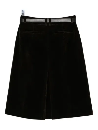 Juunj Pleated Corduroy Skirt In Brown