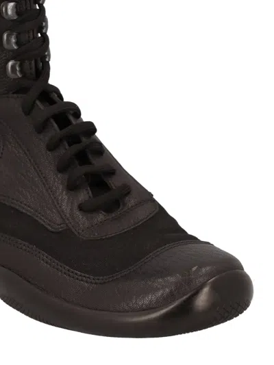 Pre-owned Prada Lace-up Ankle Boots In Black
