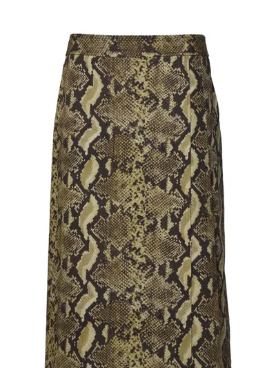 蛇纹中长半身裙
