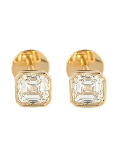 Pre-owned Lb Exclusive 18k Yellow Gold Diamond Stud Earrings