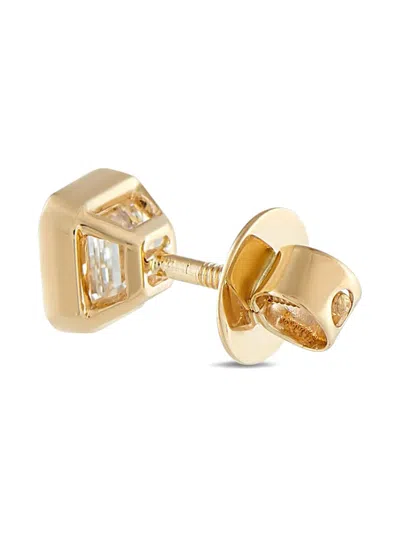Pre-owned Lb Exclusive 18k Yellow Gold Diamond Stud Earrings