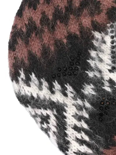 Ermanno Scervino Soft Textured Knitted Beanie With Ribbed Knit Pattern In Brown