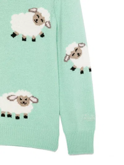 Mc2 Saint Barth Sheep-graphic Sweater In Green