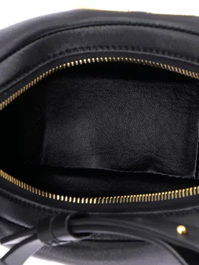 Pre-owned Valentino Garavani Stud Sign Zip Leather Hobo Bag In Black