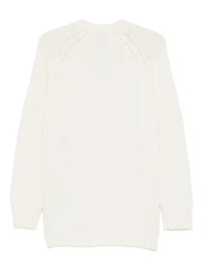 Malo Long Sleeve V-neck Sweater In Neutral