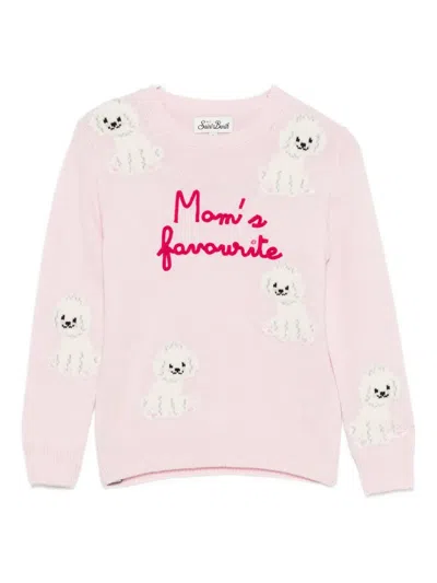 Mc2 Saint Barth Dog-pattern Sweater In Pink