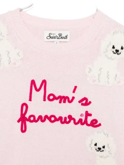 Mc2 Saint Barth Dog-pattern Sweater In Pink