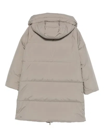 Moorer Hooded Zip-fastening Coat In Neutral