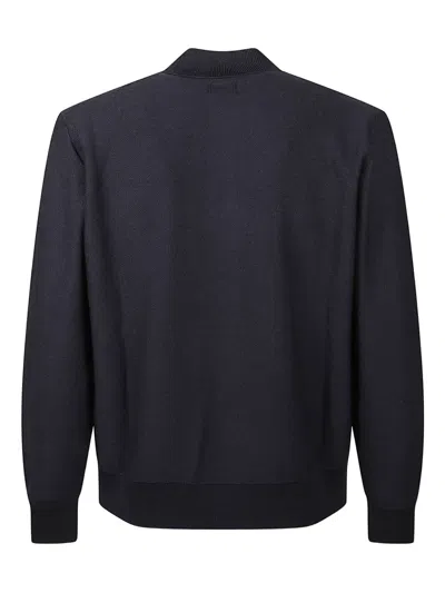 Drumohr Merino-wool Long-sleeve Polo Shirt In Blue