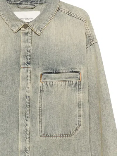 Entire Studios Pocket-chest Shirt In Blue
