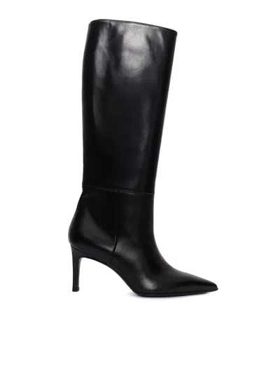 Sergio Levantesi 56mm Ginevra Leather Boot In Black