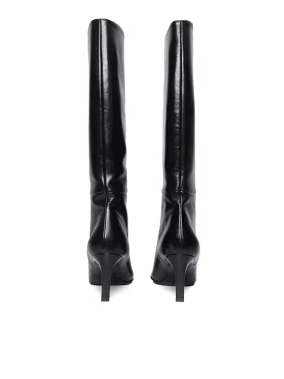 Sergio Levantesi 56mm Ginevra Leather Boot In Black