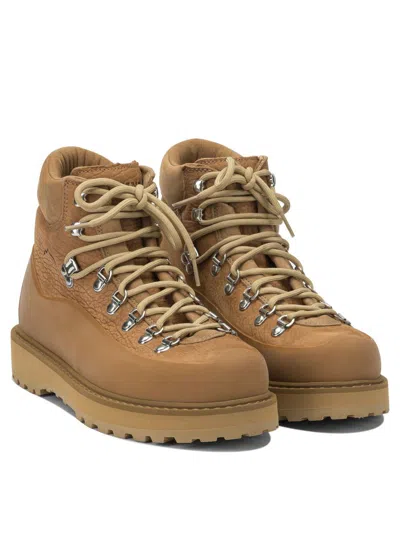 Diemme Beige Leather Ankle Boots In Neutral