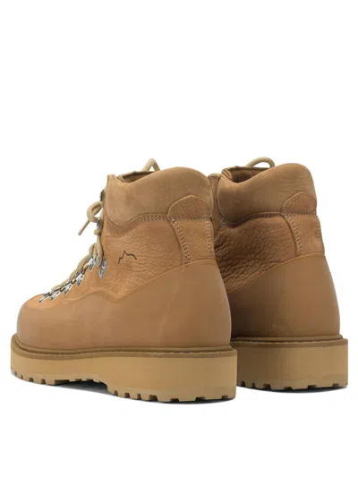 Diemme Beige Leather Ankle Boots In Neutral