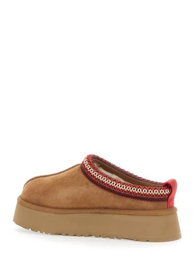 Ugg ‘tasman' Beige Plaited Hem Mules In Suede Woman In Brown