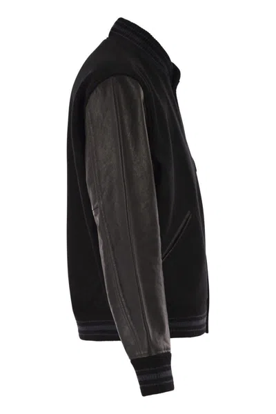 Polo Ralph Lauren Iconic Letterman Jacket In Black