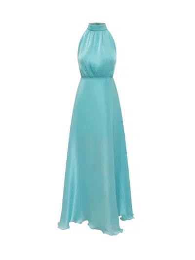Actualee Halterneck Maxi Dress In Blue