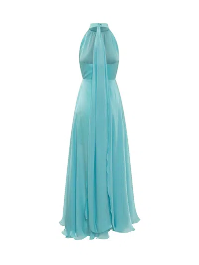 Actualee Halterneck Maxi Dress In Blue