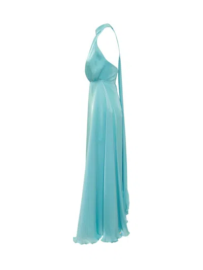 Actualee Halterneck Maxi Dress In Blue
