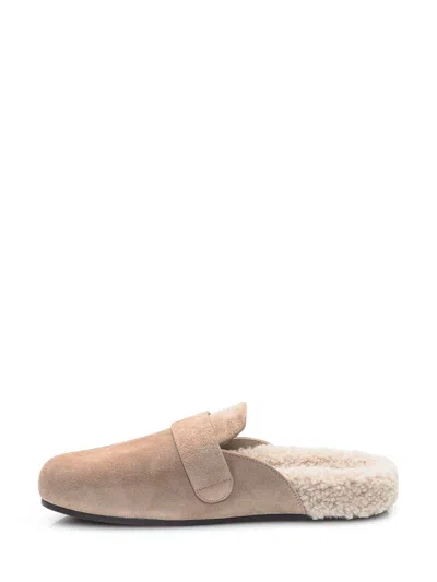 Tory Burch Beige Suede Sabot In Neutral