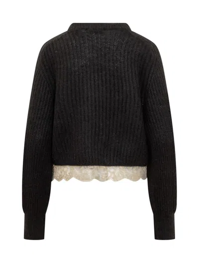 Fabiana Filippi Crew Neck Sweater In Black