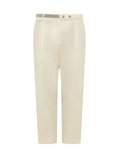 Fabiana Filippi Straight-leg Belt Embellished Pants In Neutral