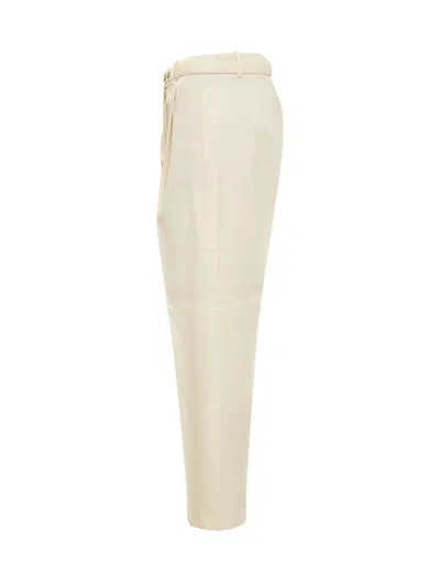 Fabiana Filippi Straight-leg Belt Embellished Pants In Neutral