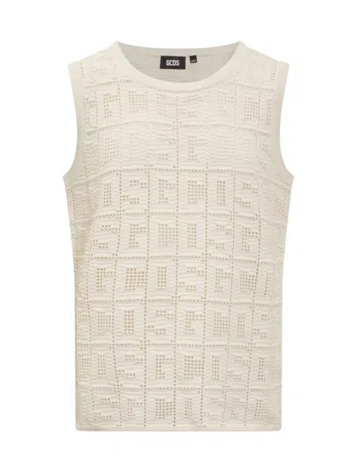 Gcds Macramé Tank Top In White