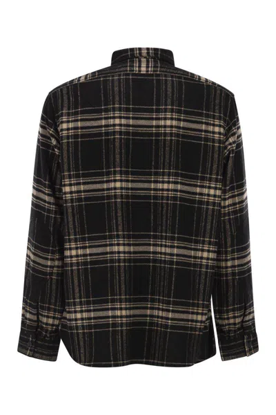 Polo Ralph Lauren Mens 7000 Black Cream Checked Brushed Cotton Shirt Xl In Black