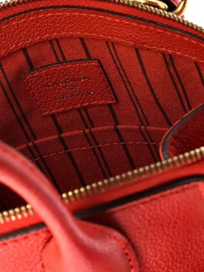 Pre-owned Louis Vuitton Pont Neuf Handbag Monogram Empreinte Leather Mini Satchel In Red