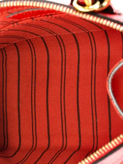 Pre-owned Louis Vuitton Pont Neuf Handbag Monogram Empreinte Leather Mini Satchel In Red