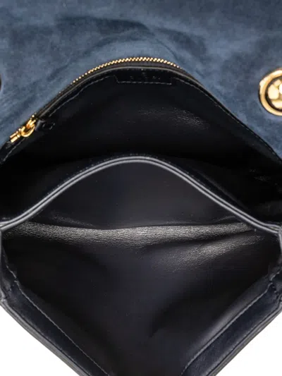 Pre-owned Gucci 2016-2025 Medium Suede Blondie Crossbody Bag In Blue