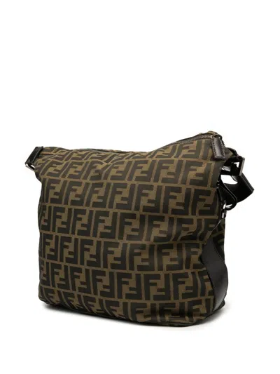 Pre-owned Fendi 20th Century Zucca Canvas Shoulder Bag In Brown