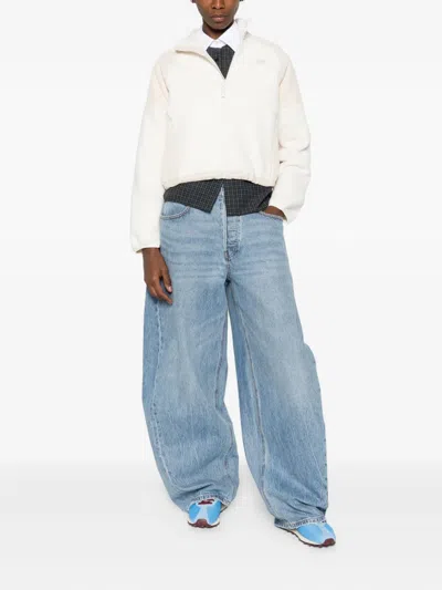 New Balance Panelled Zip Jacket In White