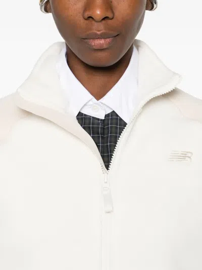 New Balance Panelled Zip Jacket In White